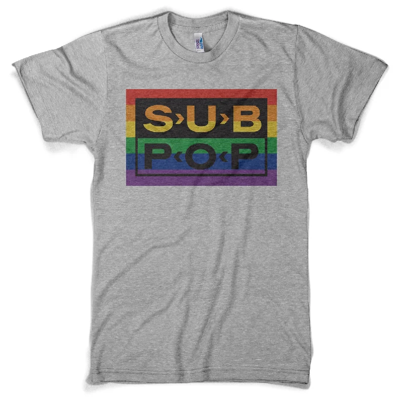 Sub Pop Logo Rainbow Grey Shirt