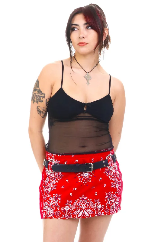 Vintage 90's Energie Bandana Print Mini Skirt - OSFM