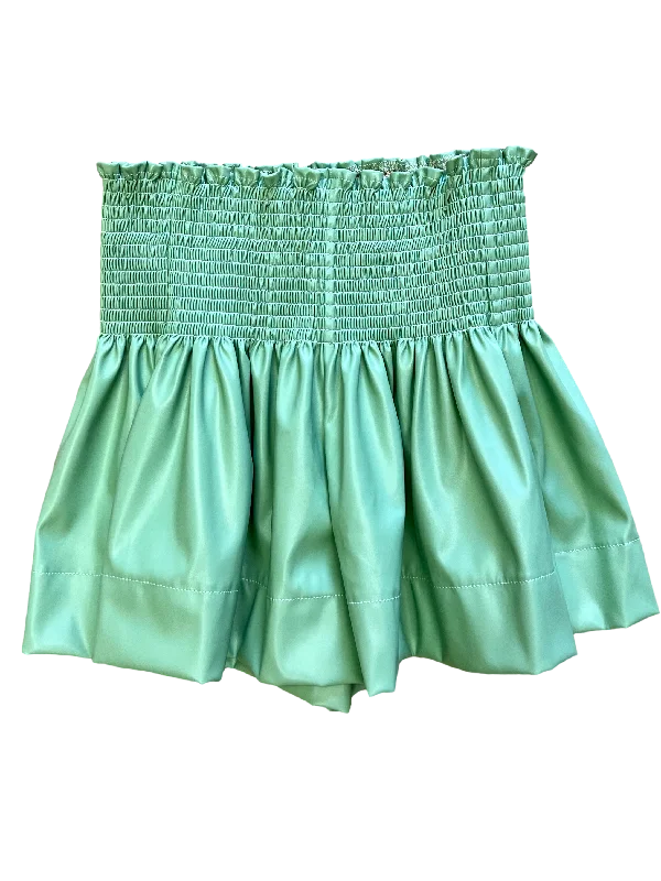 Apple Green Leather Swing Shorts