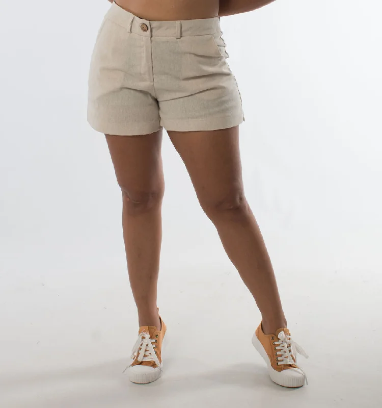 CLASSIC MID SHORTS – LINEN OATMEAL