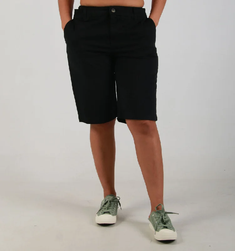 LADIES SLANT POCKET CHINO – BLACK