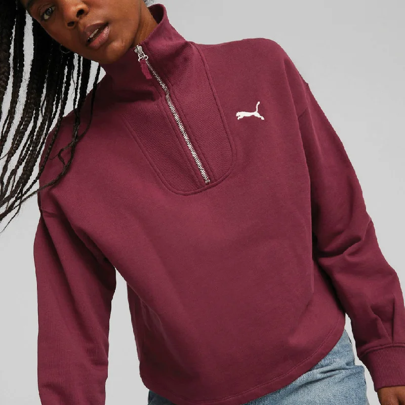 Women's Puma Her Zip Mock Neck Pullover