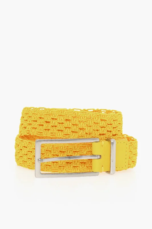 Bottega Veneta Cotton Macrame Belt With Soft-Leather Details