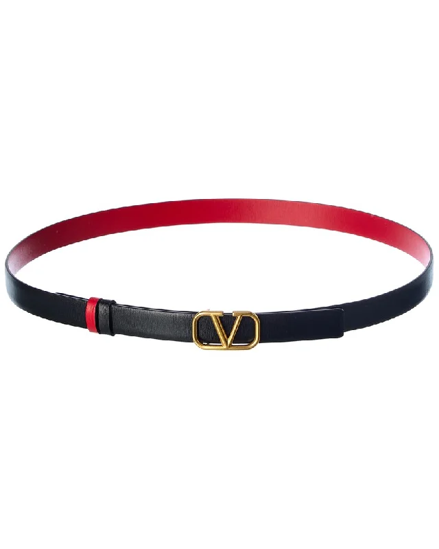 Valentino VLogo 20mm Reversible Leather Belt