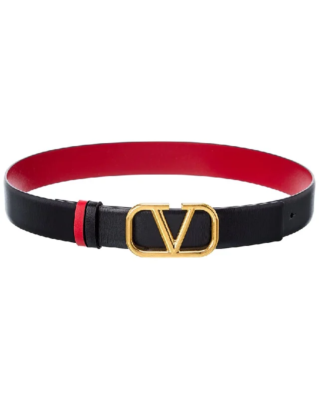 Valentino VLogo 30mm Reversible Leather Belt