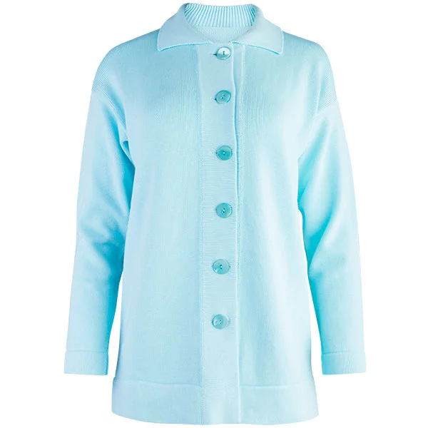 Boxy Cardigan in Light Turquoise