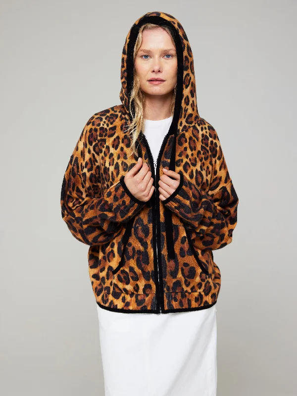 Patsy Leopard Cashmere Hoodie