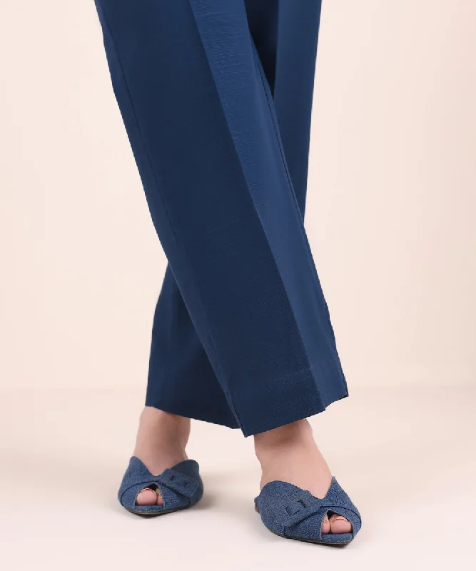 Solid Khaddar Straight Pants