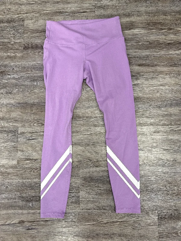 Athletic Leggings By Tory Burch In Purple & White, Size: M