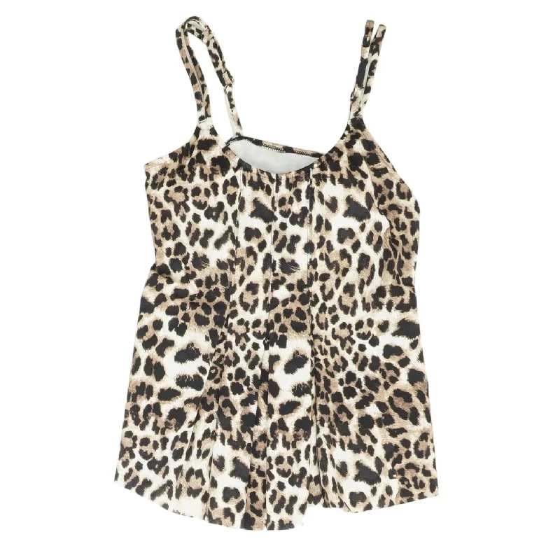 Beige Animal Print Swim Top