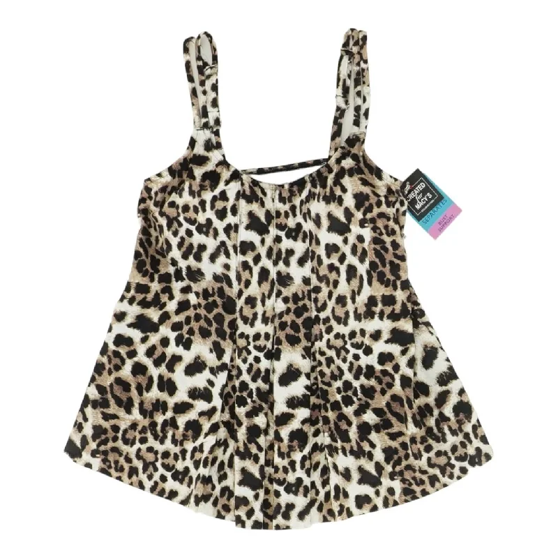 Beige Animal Print Swim Top