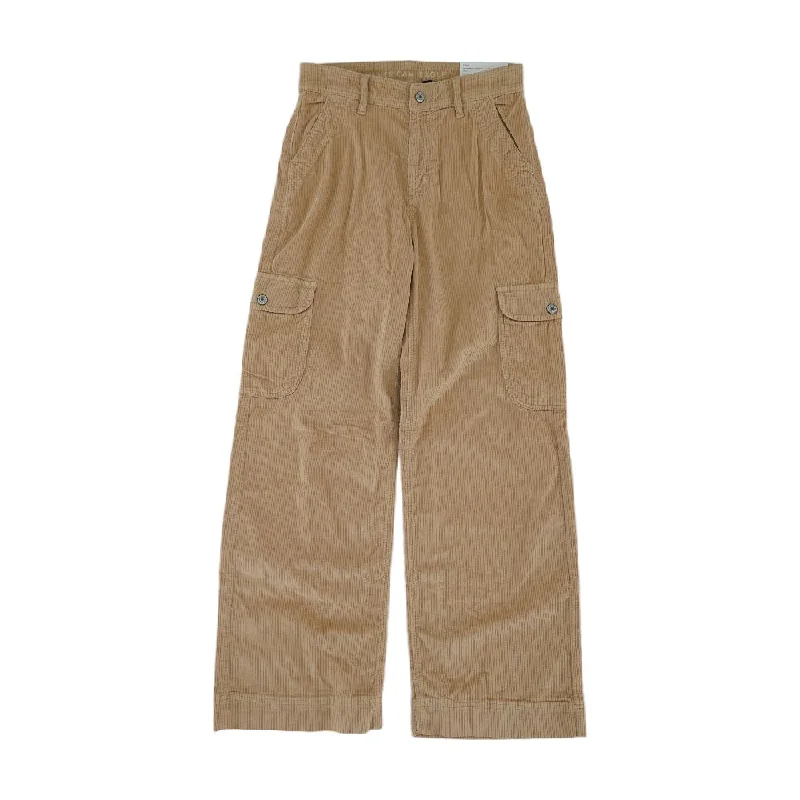 Beige Solid Pants