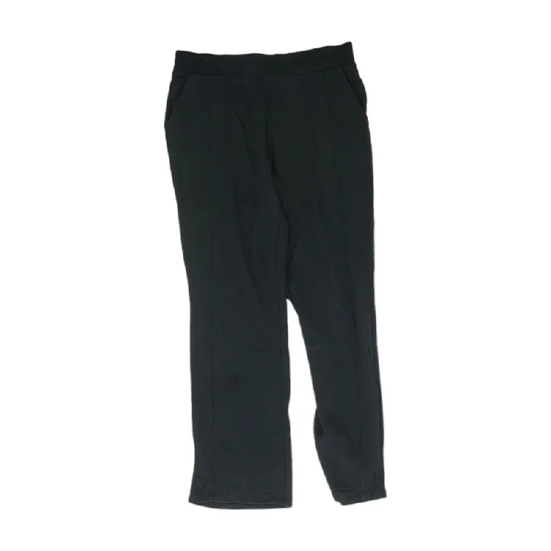 Black Solid Active Pants