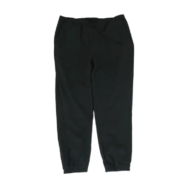 Black Solid Active Pants