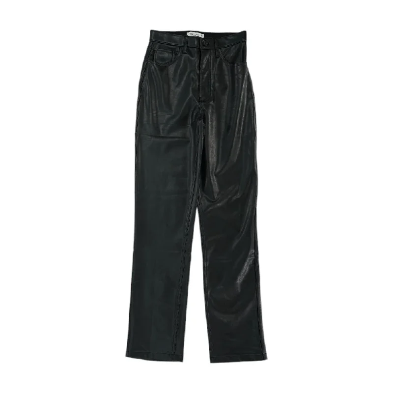 Black Solid Five Pocket Pants