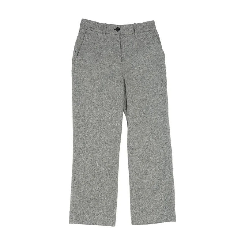 Gray Solid Dress Pants