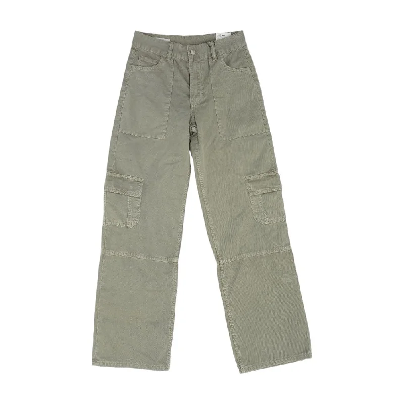 Green Solid Cargo Pants