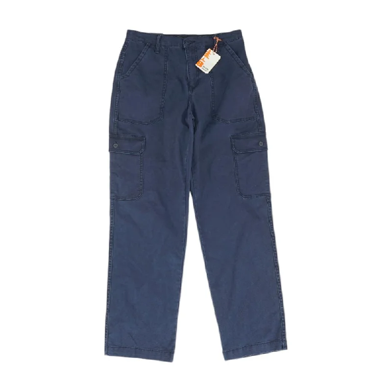 Navy Solid Cargo Pants