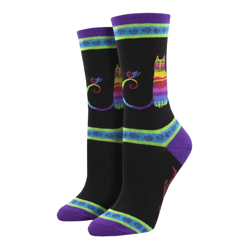 Laurel Burch Rainbow Cat Socks