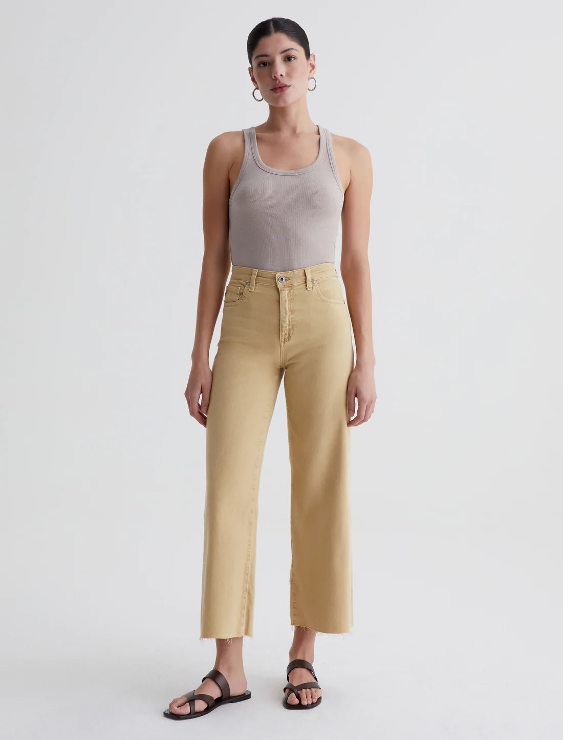 Saige Wide Leg Crop - Sulfur Aspen Yellow