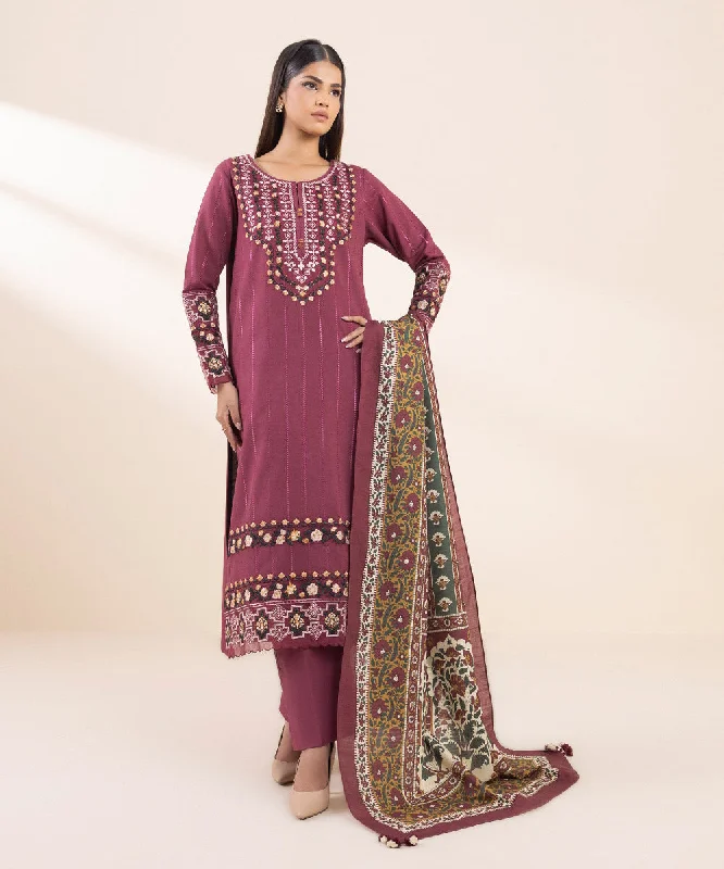 3 Piece - Embroidered Karandi Suit