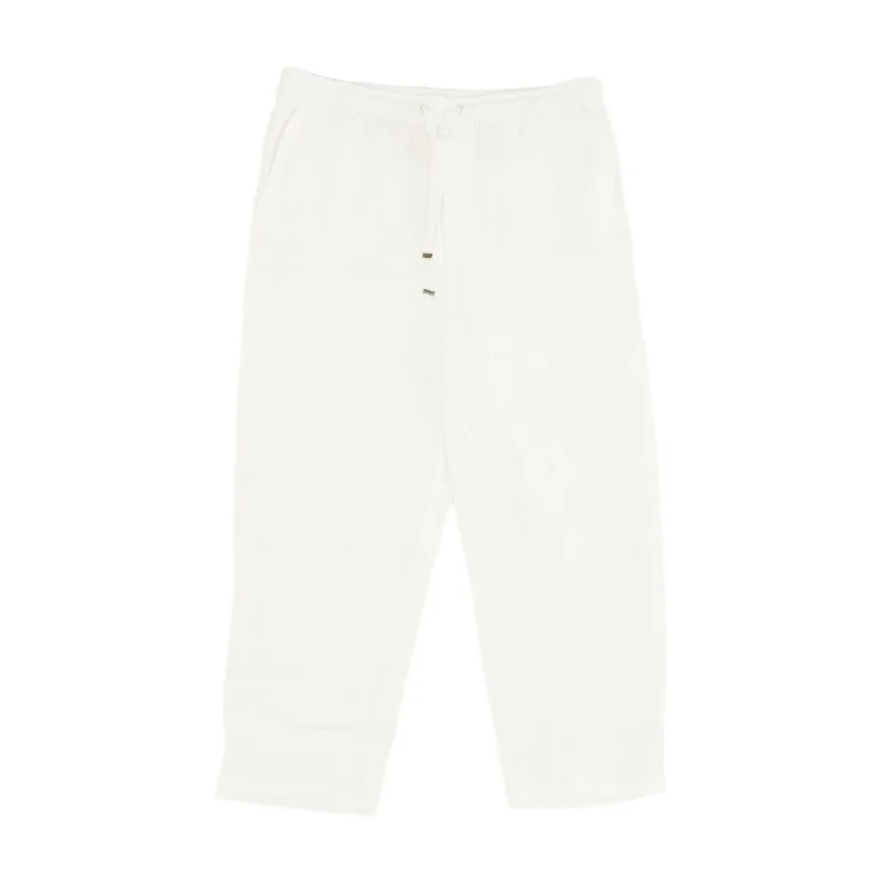 White Solid Pants