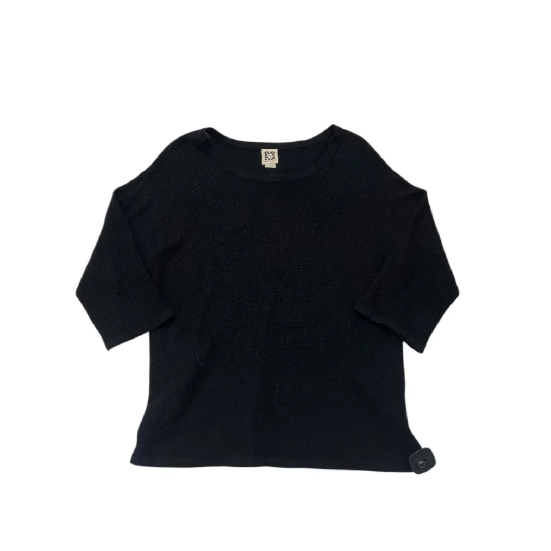 Top Long Sleeve By Anne Klein In Black, Size: M