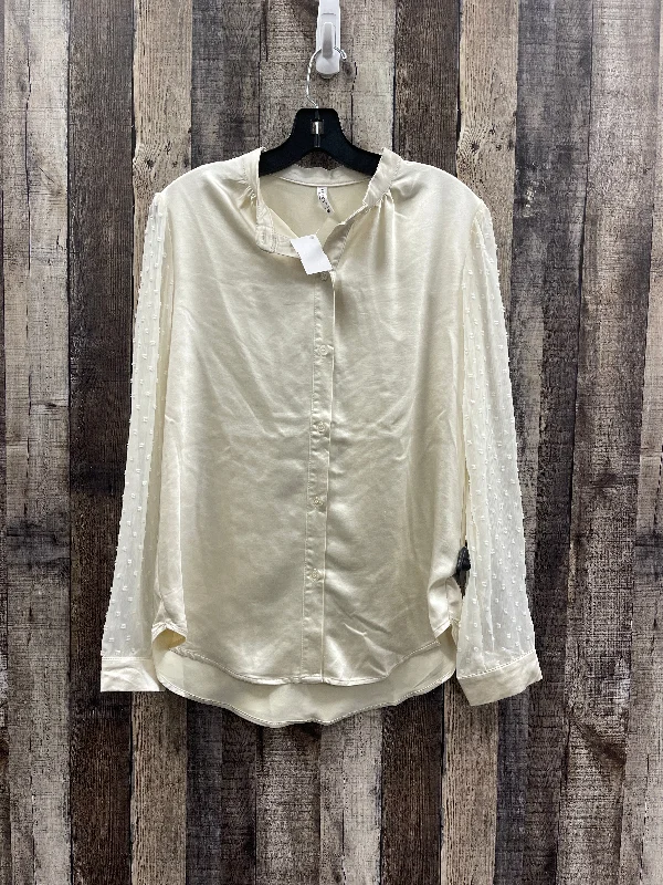 Top Long Sleeve By Cme In Ivory, Size: M