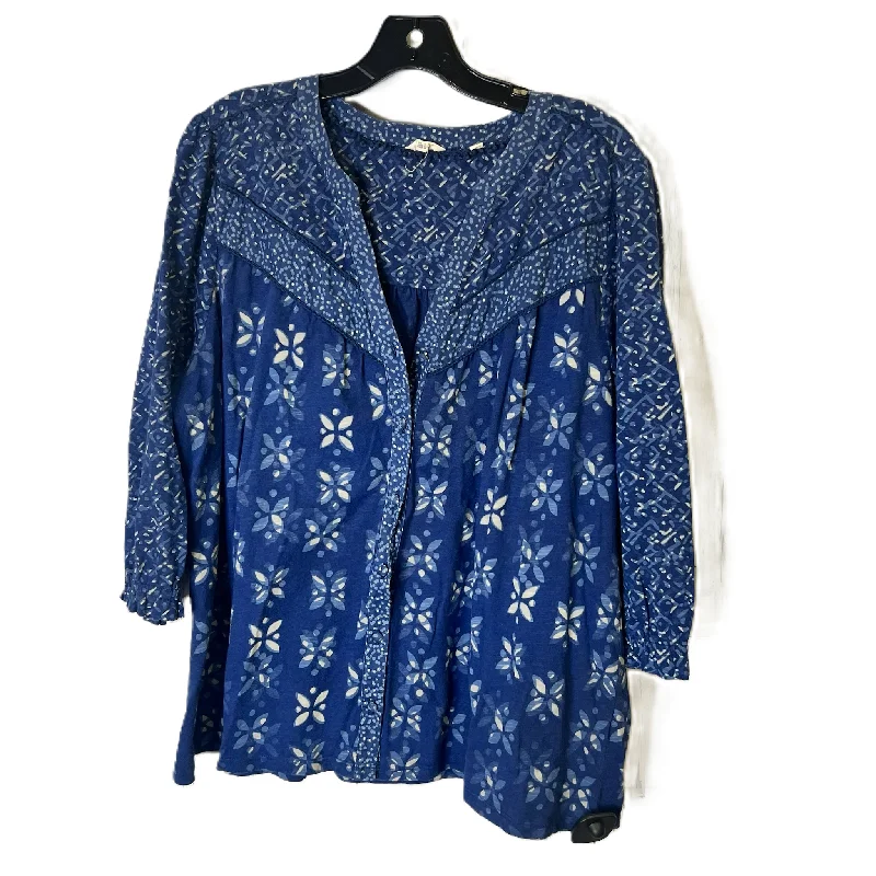 Top Long Sleeve By Fatface In Blue, Size: 14