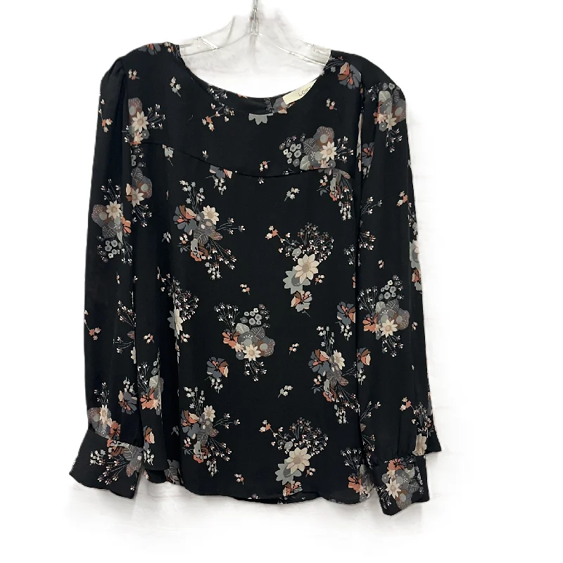 Top Long Sleeve By Loft In Black, Size: Xlp