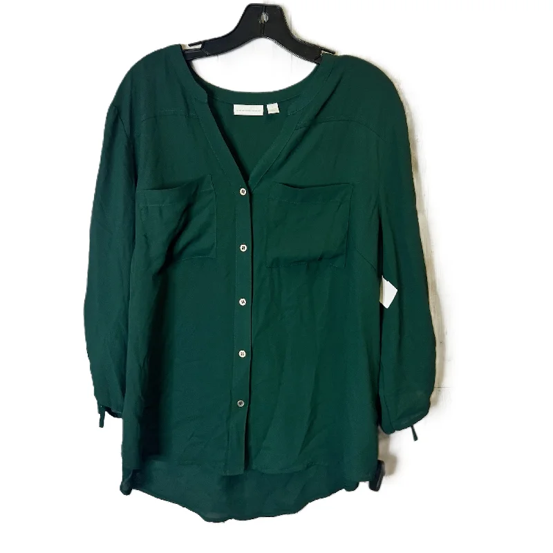 Top Long Sleeve By New York And Co In Green, Size: Xl