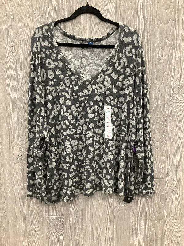 Top Long Sleeve By Old Navy In Grey, Size: 2x