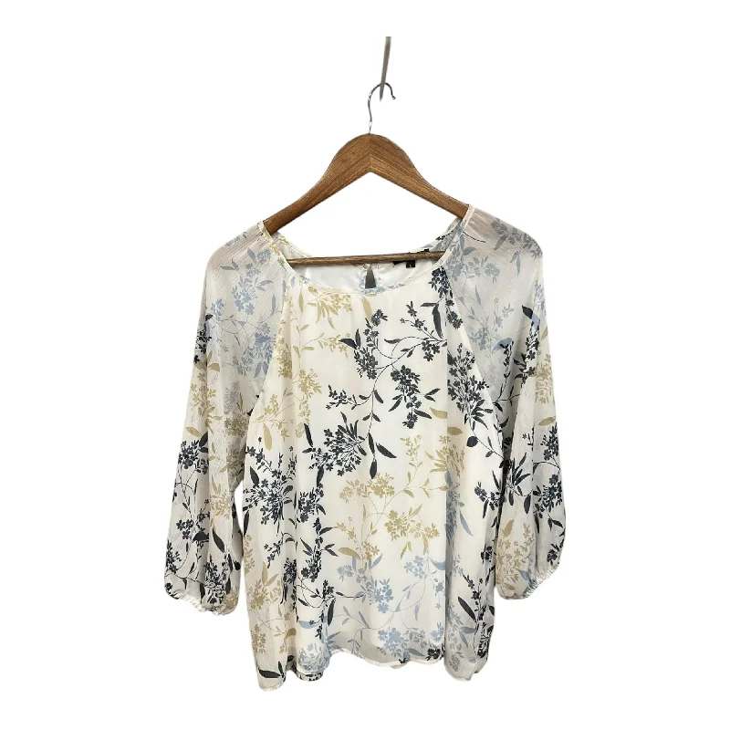 Top Long Sleeve By Papermoon In Floral Print, Size: L