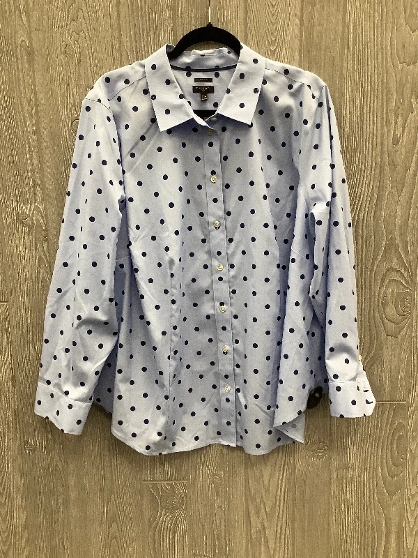 Top Long Sleeve By Talbots In Blue, Size: 2x