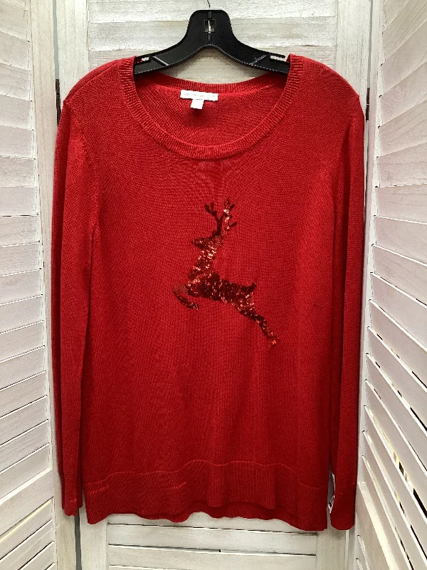 Top Long Sleeve By Westport In Red, Size: L