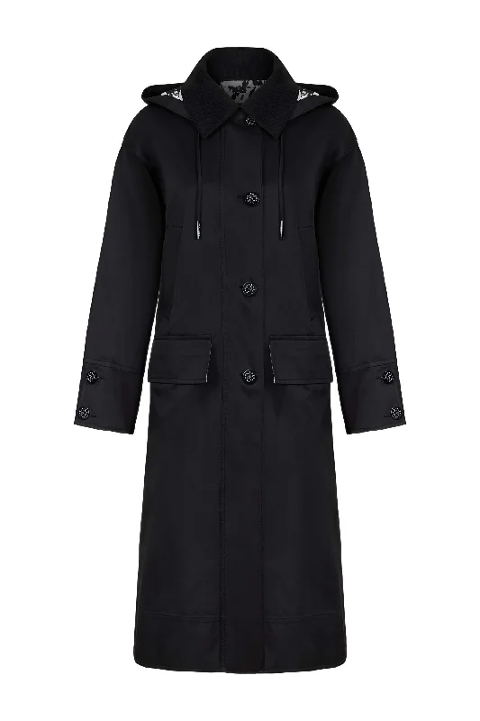 Oversize Hooded Trench Coat