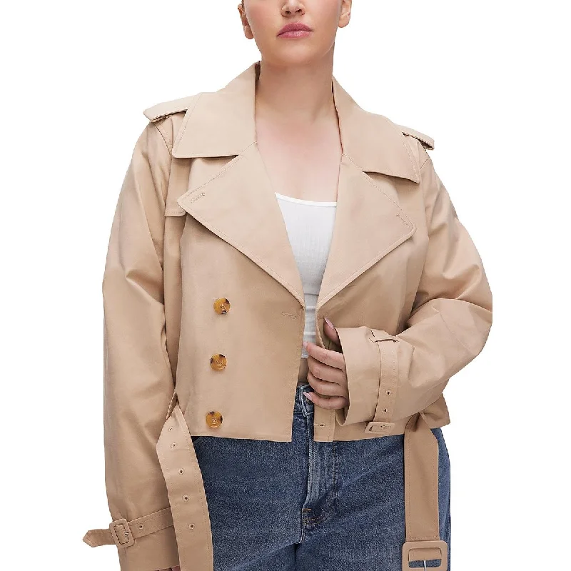 Womens Cropped Short Trench Coat