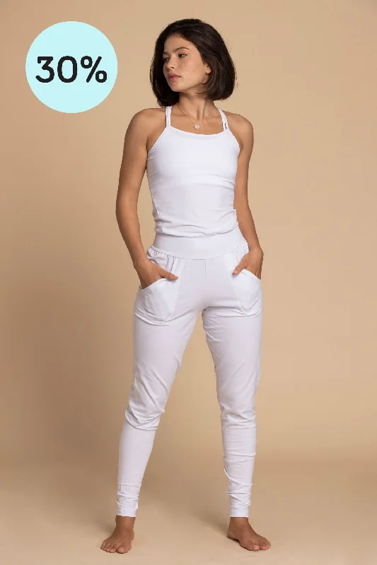 Pure White Long Yoga Jumpsuit